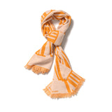 Wool scarf Orange White