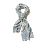 Wool Scarf Blue White
