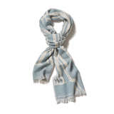 Wool scarf Blue White