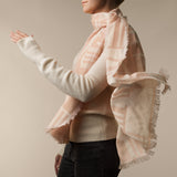 Wool Scarf Pink White