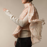 Wool scarf Pink White