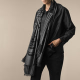 Wool Scarf Black Grey
