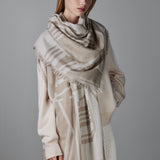 Wool Scarf Beige White