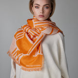 Wool Scarf Orange White