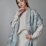 Wool Scarf Blue White