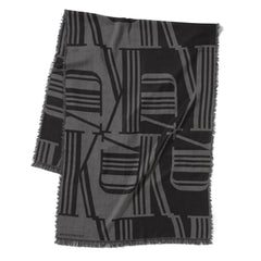 Wool Scarf Black Grey