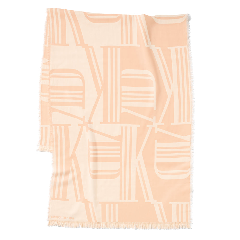 Wool Scarf Pink White