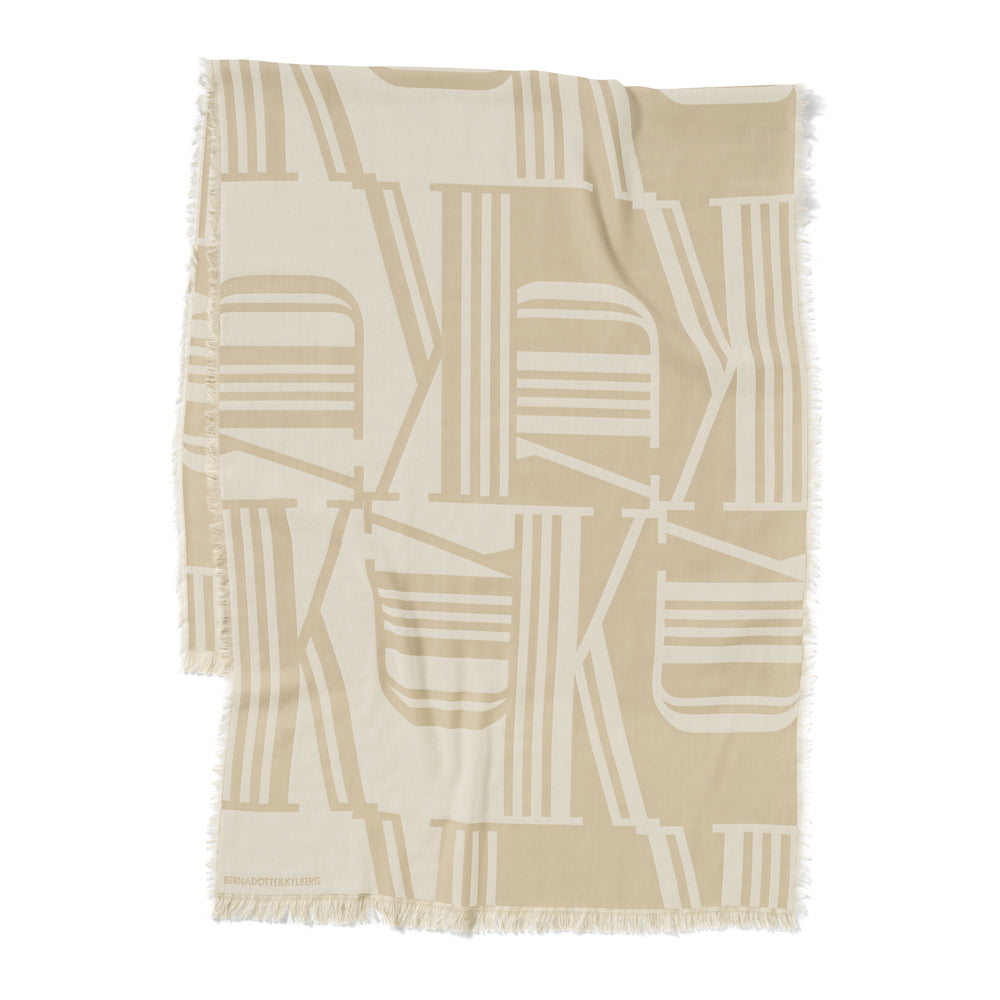 Wool Scarf Beige White
