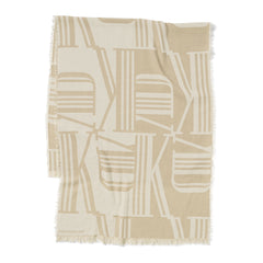 Wool Scarf Beige White